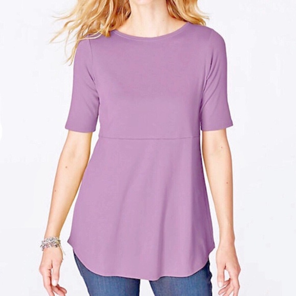 J. Jill Pima Shirttail Tee Lavender